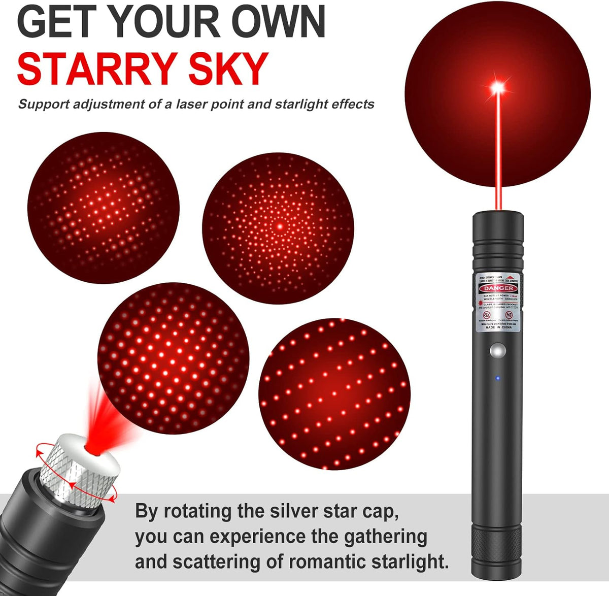 BrightBeam Laser Pointer with Rechargeable Power and Dual Modes