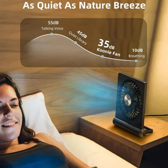 Compact Whisper Fan with Adjustable Speed and Pivoting Head