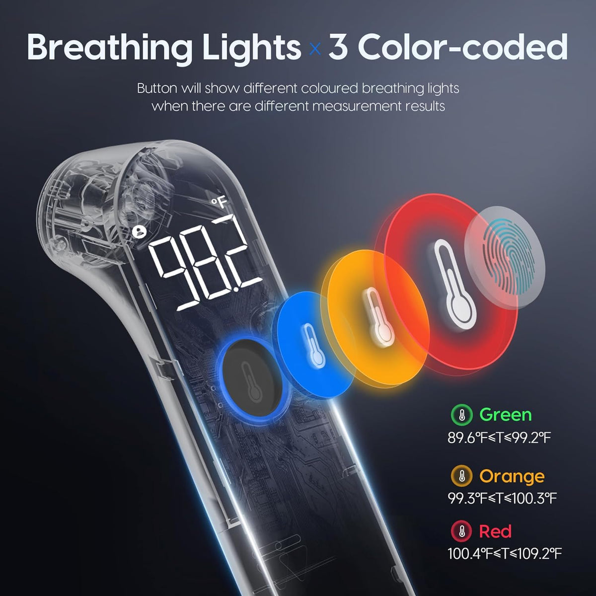 Instant Read Forehead Thermometer with Memory Function