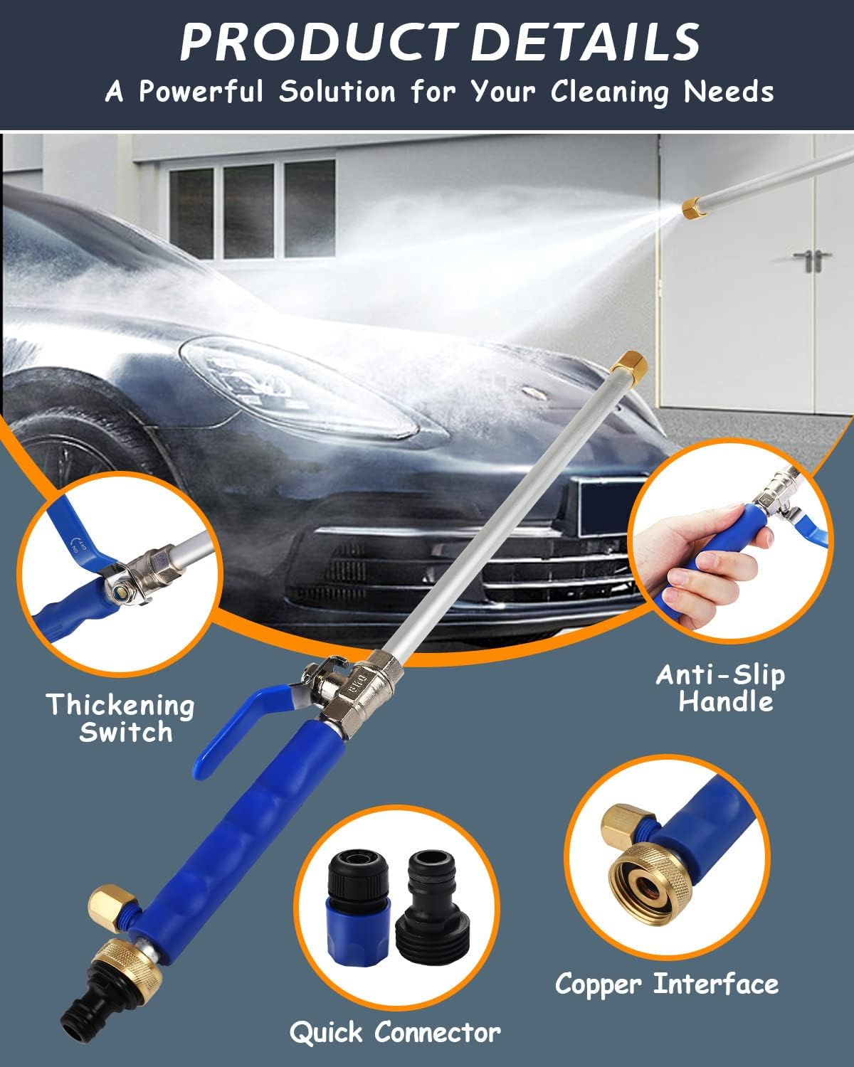 Versatile Garden Hose Sprayer with Adjustable Brass Heads