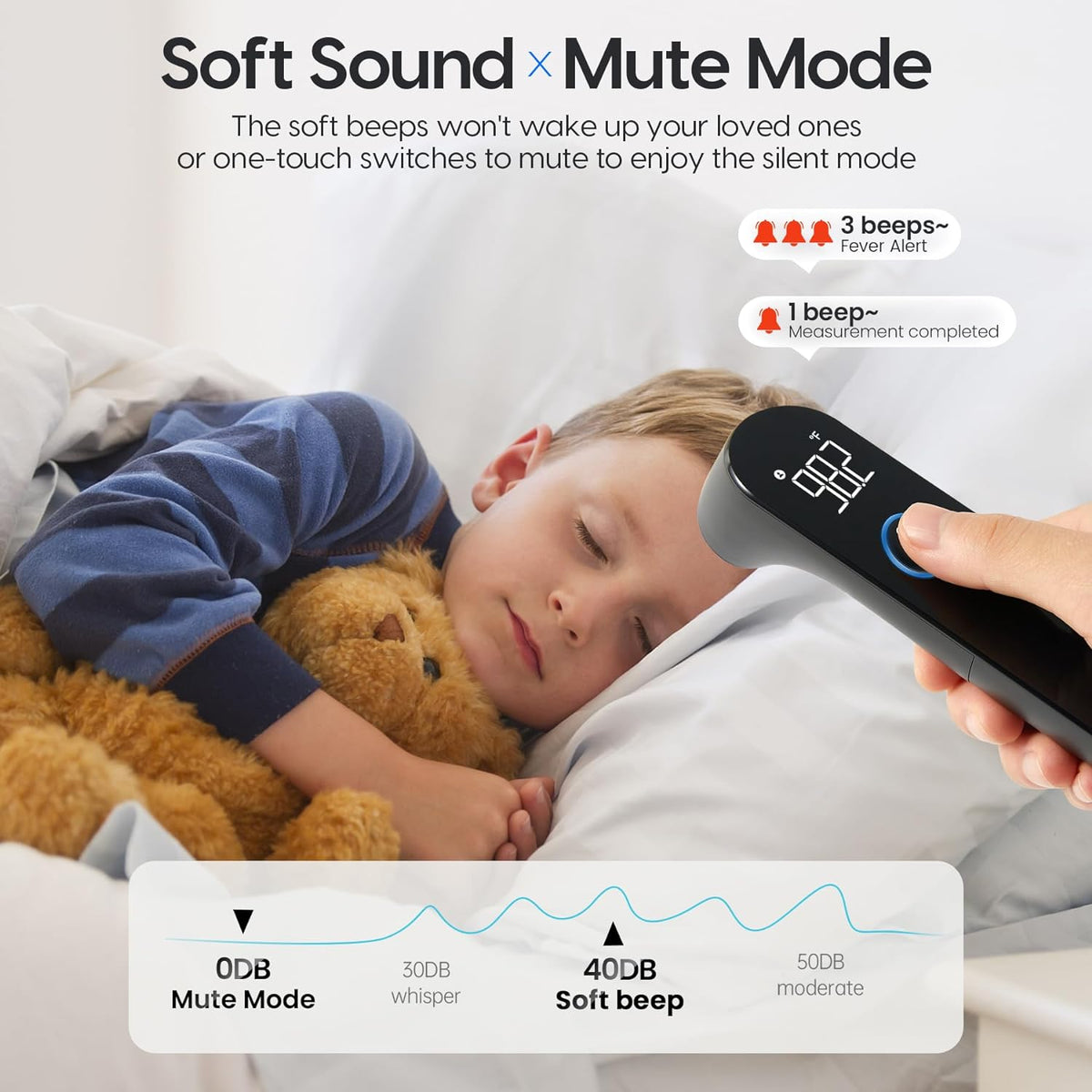 Instant Read Forehead Thermometer with Memory Function