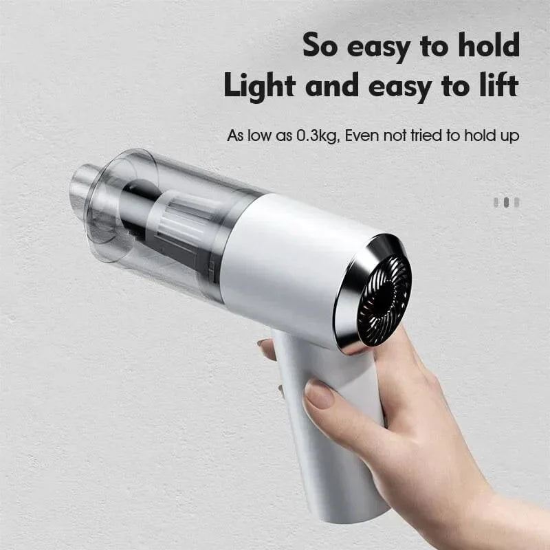 Compact Cordless Vacuum Cleaner with Dual Attachments and LED Light