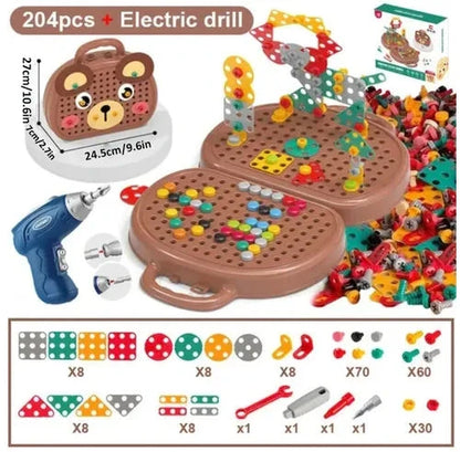 Creative Building Adventure Set with Electric Screwdriver - 80+ Pieces for Ages 3+
