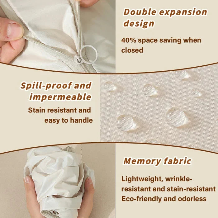 Space-Saving Compression Bag with Zipper and Water-Resistant Fabric