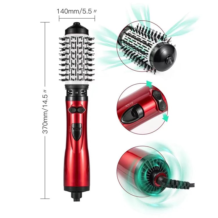 Versatile Hot Air Styler with Dual Brush Heads and Adjustable Heat
