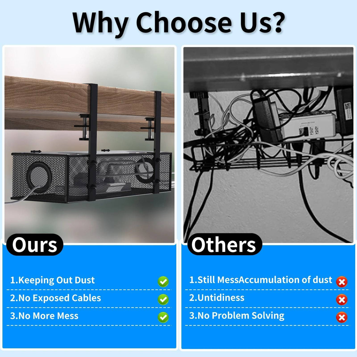Effortless Desk Organizer with Dual Drawers and Cable Management