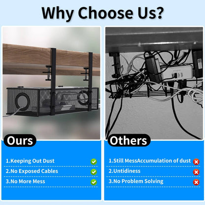 Effortless Desk Organizer with Dual Drawers and Cable Management