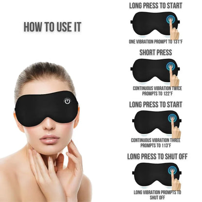 Rechargeable Heated Eye Mask with Vibration and Silk Cover