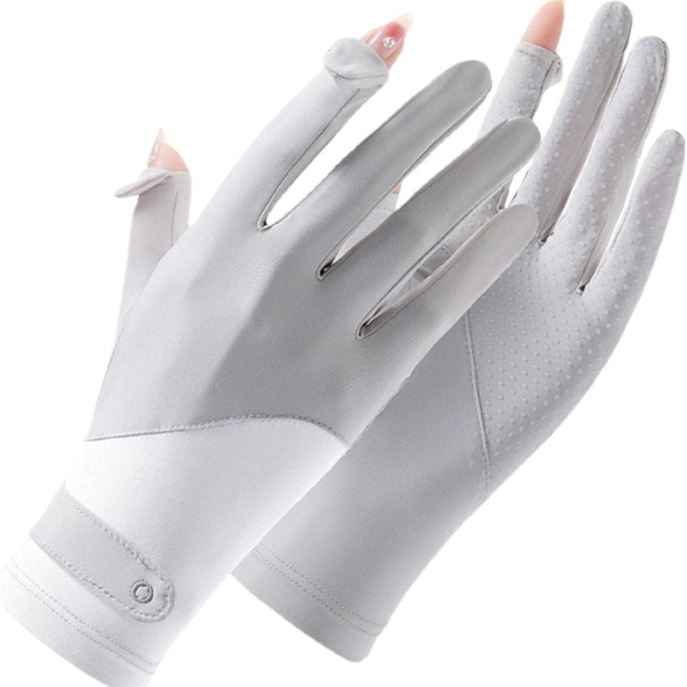 Breathable Ice Silk Driving Gloves for Women - UV Sun Protection, Touchscreen, Anti-Slip