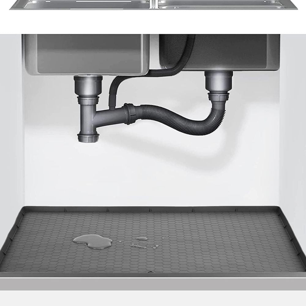 Trimmable Non-Slip Silicone Mat for Under Sink with Raised Edges