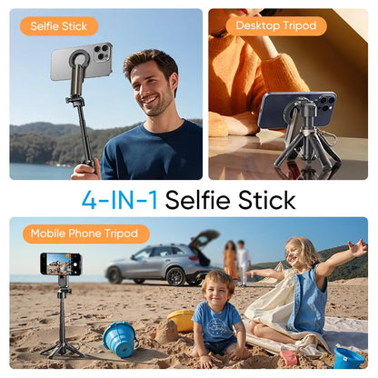 Versatile Selfie Stick with Wireless Remote and Tripod Stand