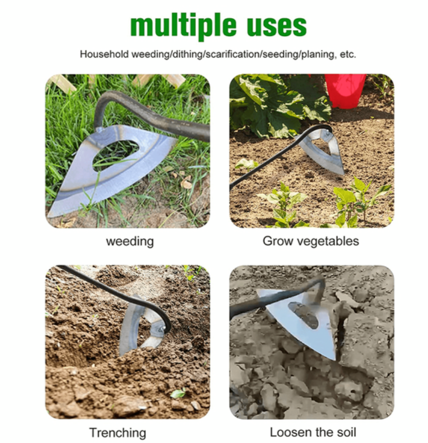 Ergonomic Garden Hoe with Precision Cutting Blade and Grip Handle