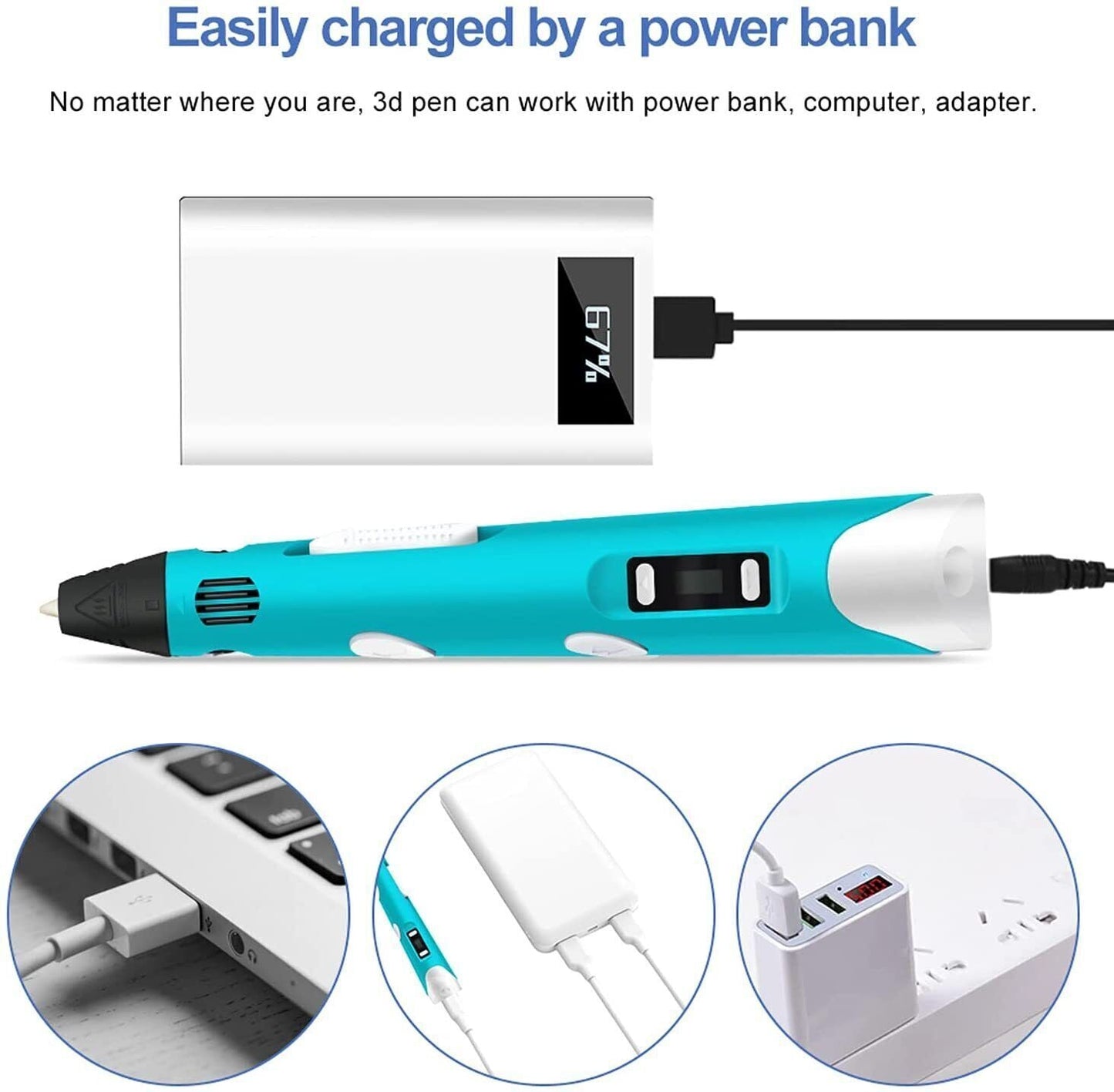 Creative 3D Design Pen with Adjustable Speed and Safety Features