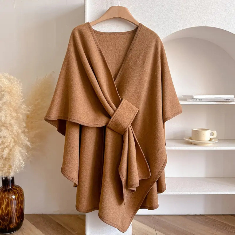 Cozy Knit Shawl Poncho Jacket