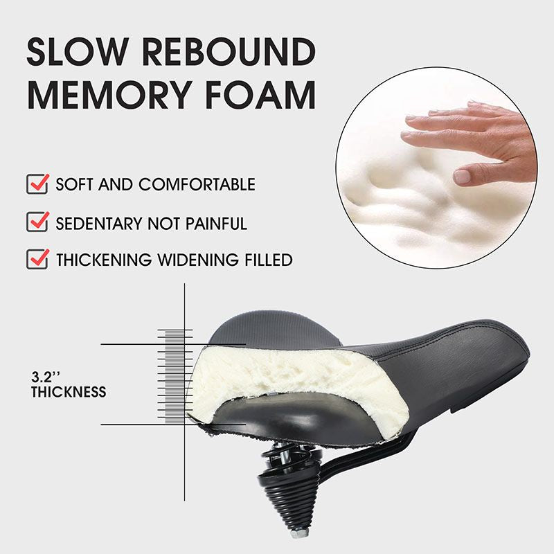 Extra Comfort Bike Seat with Dual Suspension and Cooling Design
