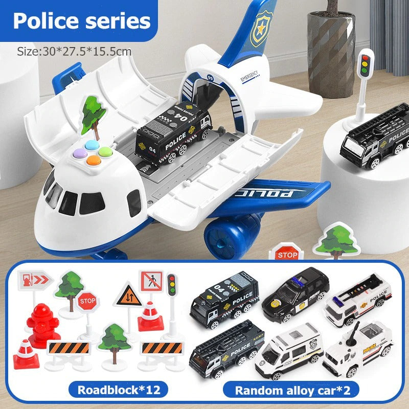 Sky Adventure Playset with Friction-Driven Aircraft and Sound Effects, 20 Pieces