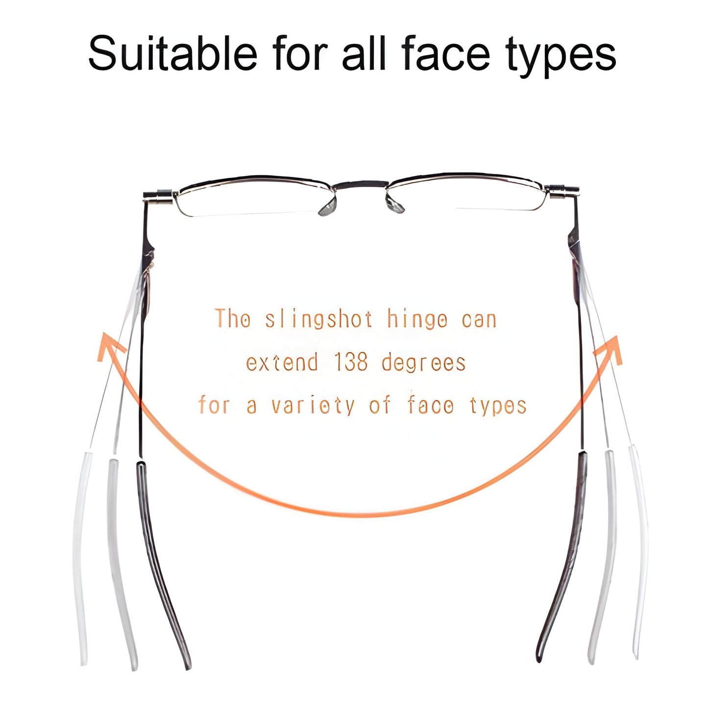 Compact Folding Reading Glasses with Durable Stainless Steel Frame