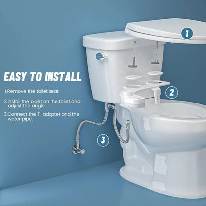 Dual Nozzle Spray Bidet Attachment with Adjustable Water Pressure