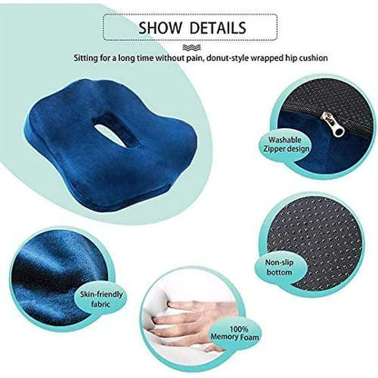 Non-Slip Seat Riser Pad – Memory Foam Cushion for Lower Back Support, 16 x 13 x 4 Inch