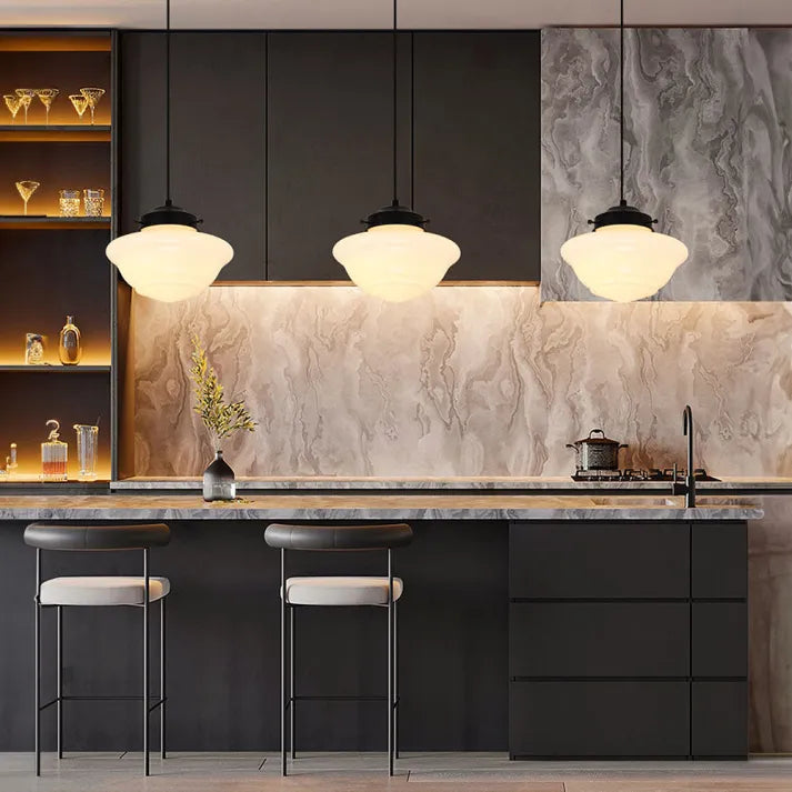 Geometric Pendant Light in Mid-Century Art Deco Style