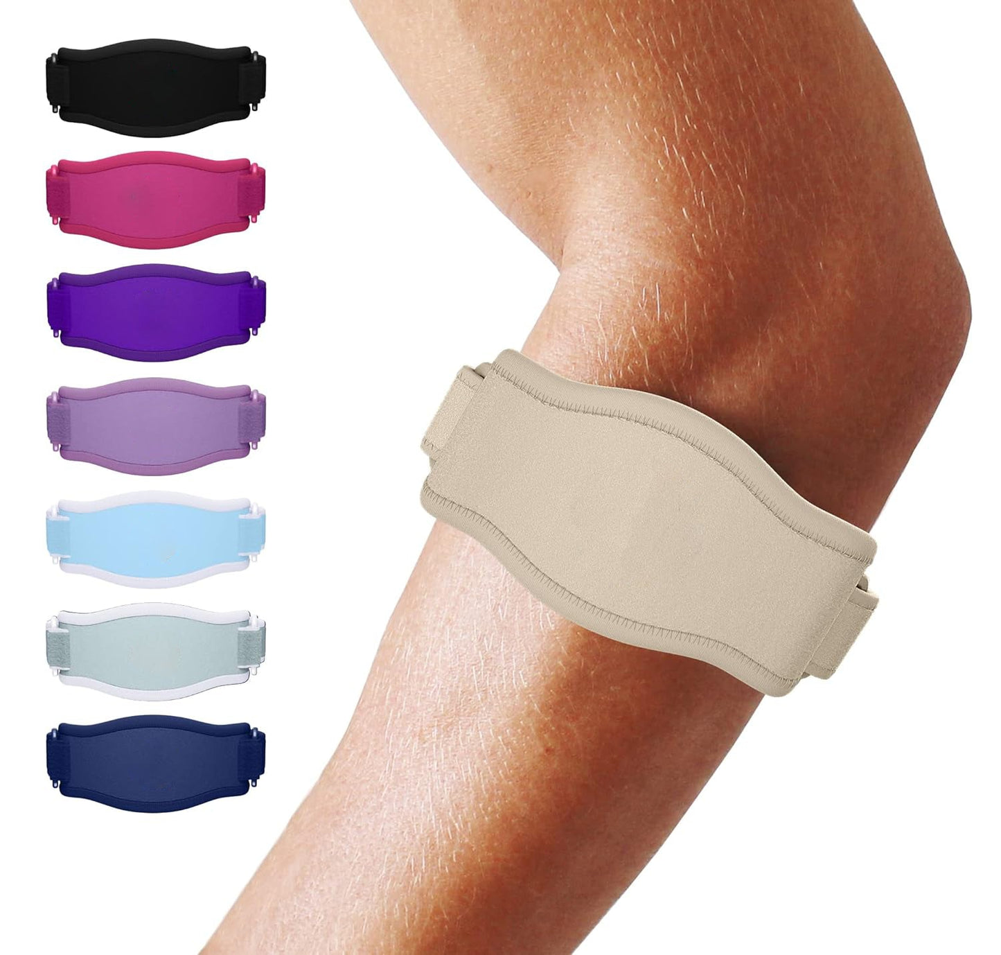 Customizable Elbow Support Brace with Triple Strap System