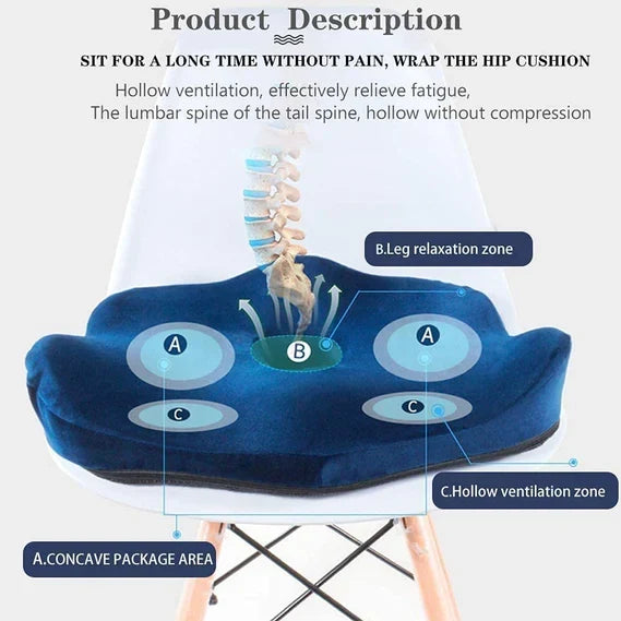 Non-Slip Seat Riser Pad – Memory Foam Cushion for Lower Back Support, 16 x 13 x 4 Inch
