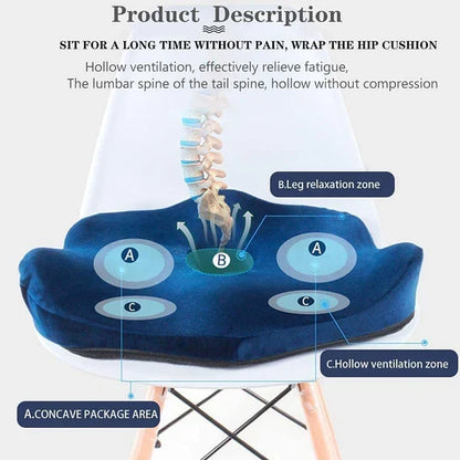 Non-Slip Seat Riser Pad – Memory Foam Cushion for Lower Back Support, 16 x 13 x 4 Inch