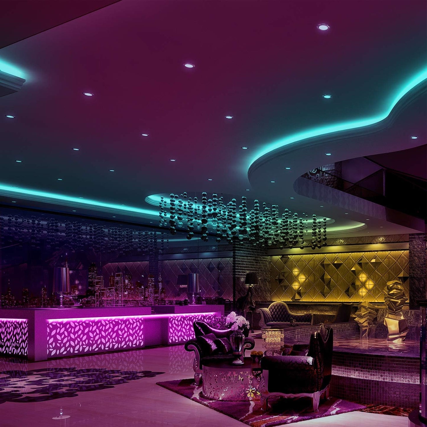 32.8ft LED Strip Light with 16 Colors and Infrared Remote Control
