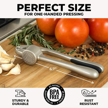 Effortless Garlic Crusher with 37 Precision Openings and Comfort Grip