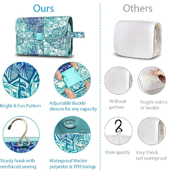 Versatile Makeup Storage Pouch with Clear Panel and Sturdy Hook