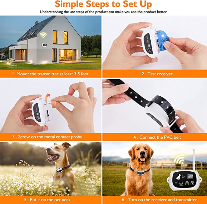 Adjustable Wireless Pet Containment System with Collar for Dogs