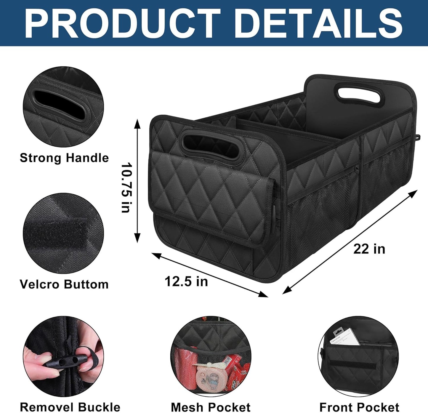 SmartFold Car Cargo Organizer with Customizable Sections