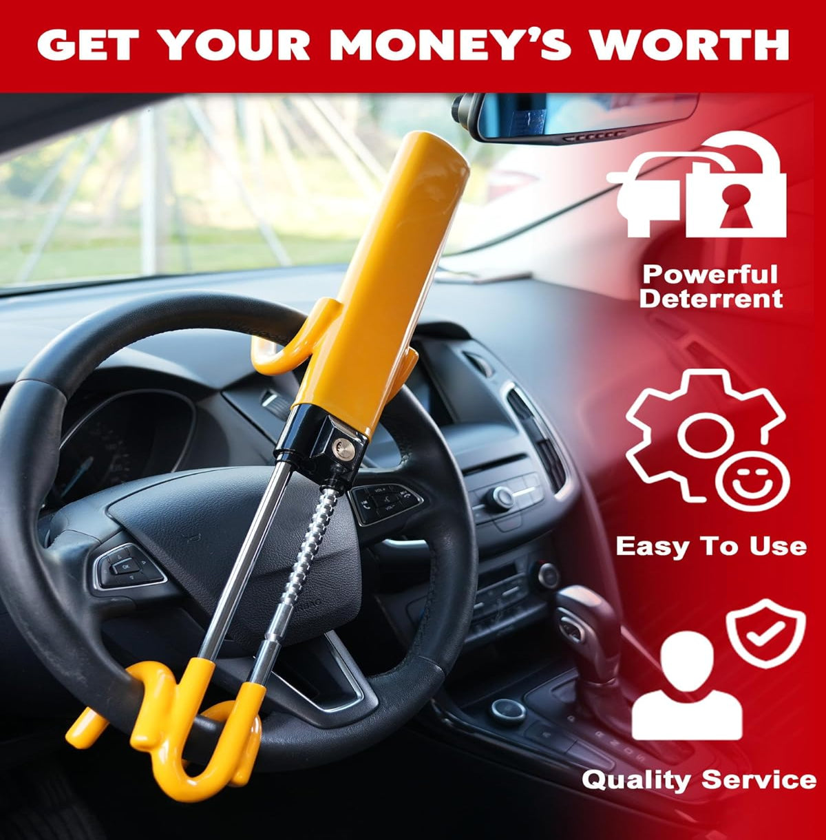 SecureGuard Steering Wheel Lock with Enhanced Protection System