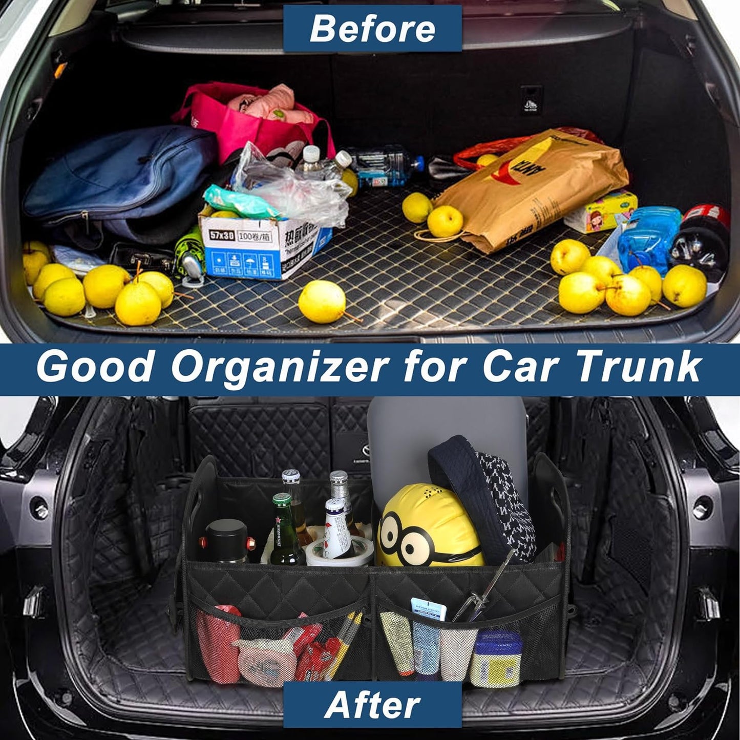 SmartFold Car Cargo Organizer with Customizable Sections