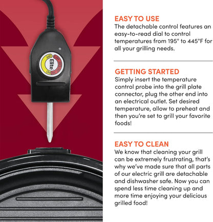 Versatile Indoor Electric Grill with Nonstick 14-Inch Plate