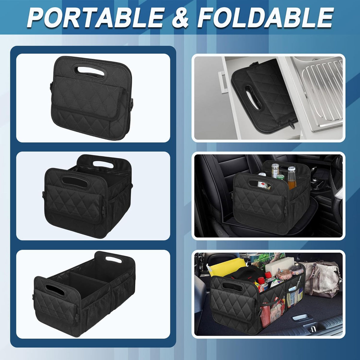 SmartFold Car Cargo Organizer with Customizable Sections