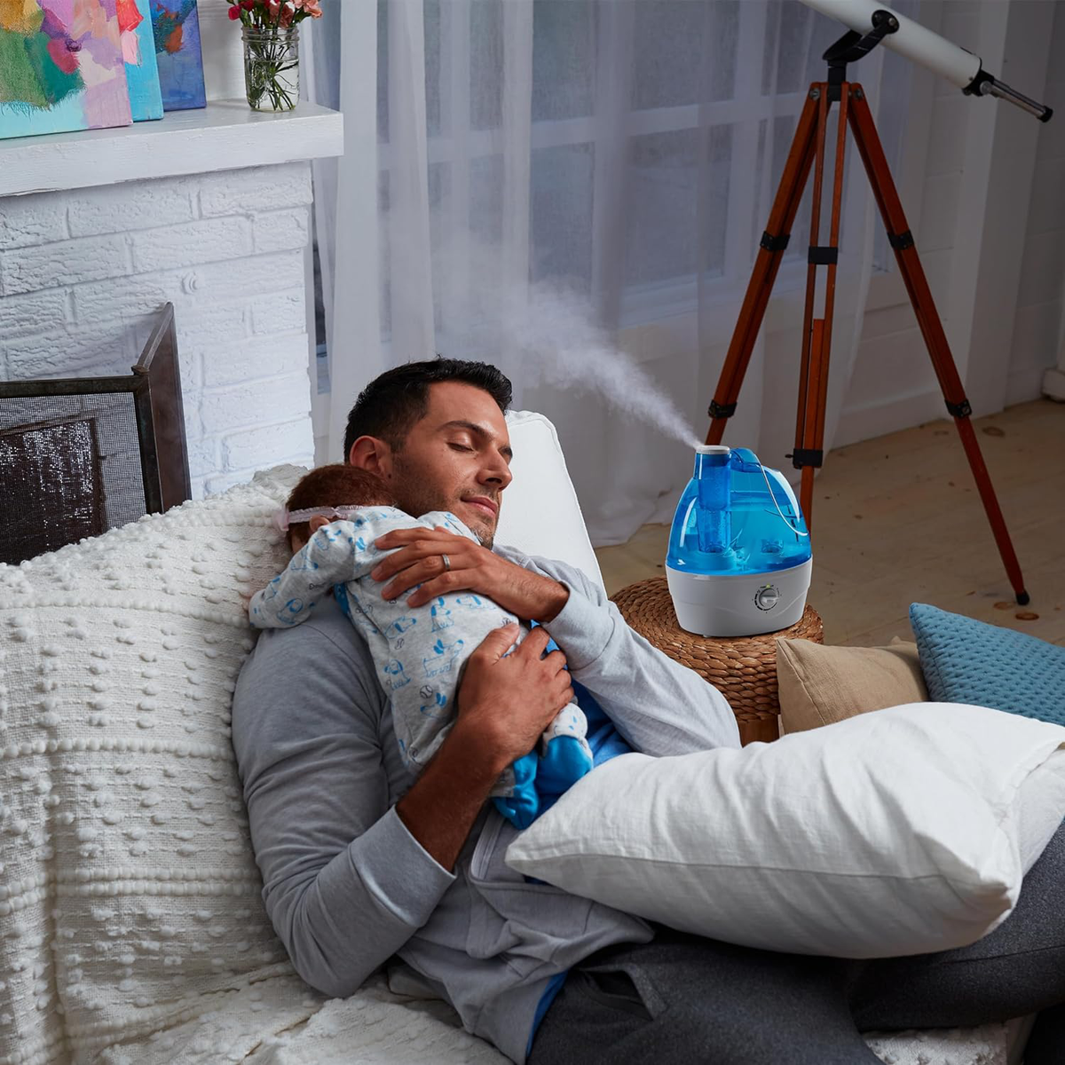 SerenityMist Ultrasonic Humidifier with 360° Adjustability and Auto Shutoff, 2.2L Capacity