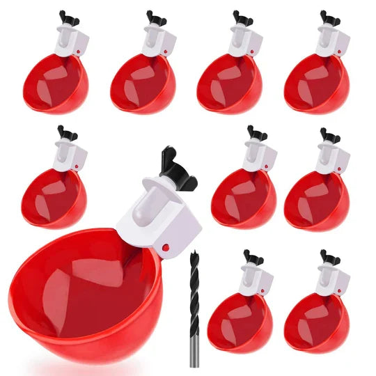 Self-Refilling Poultry Water Cups for Effortless Hydration