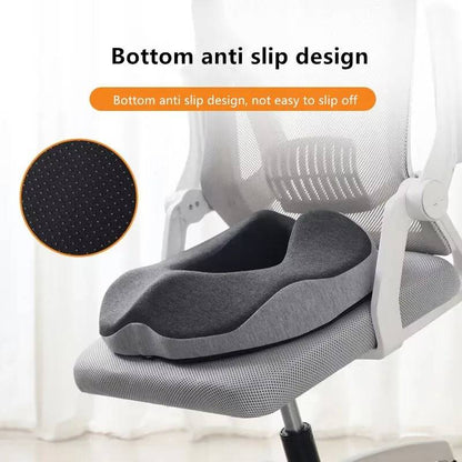 Ergonomic Comfort Cushion with Tailbone Relief and Non-Slip Base