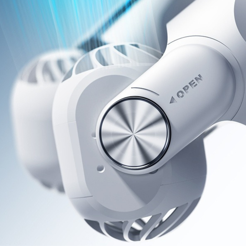 Hands-Free Bladeless Neck Fan – Rechargeable Cooling Device for Travel