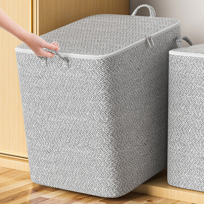 Under-Bed Storage Bin with Lid, Stackable Non-Woven Fabric Box, XL with Handles