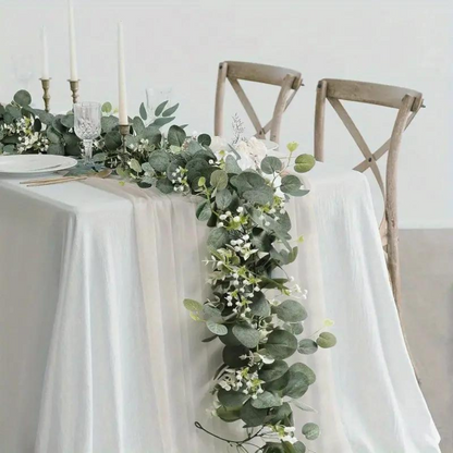 Elegant Eucalyptus-Inspired Garland with Bendable Stems, 70.8 Inches
