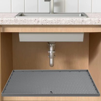 Trimmable Non-Slip Silicone Mat for Under Sink with Raised Edges