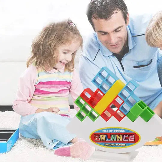 Magnetic Geometry Stacking Game with 24 Colorful Blocks