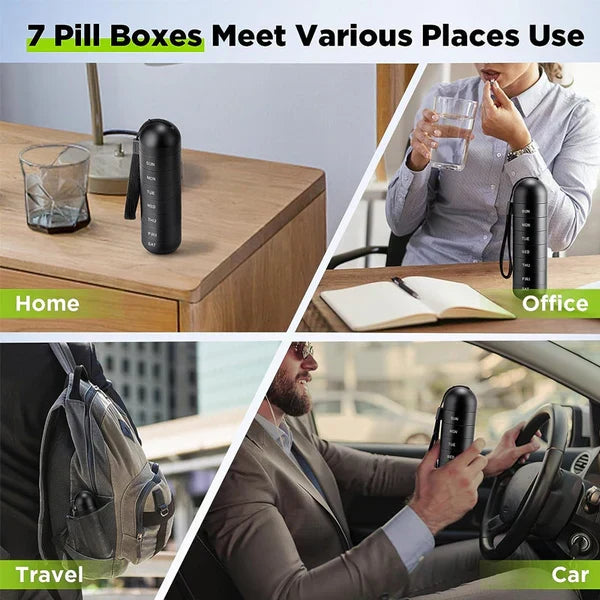 Waterproof Aluminum Pill Organizer with Silicone Seals for Weekly Use