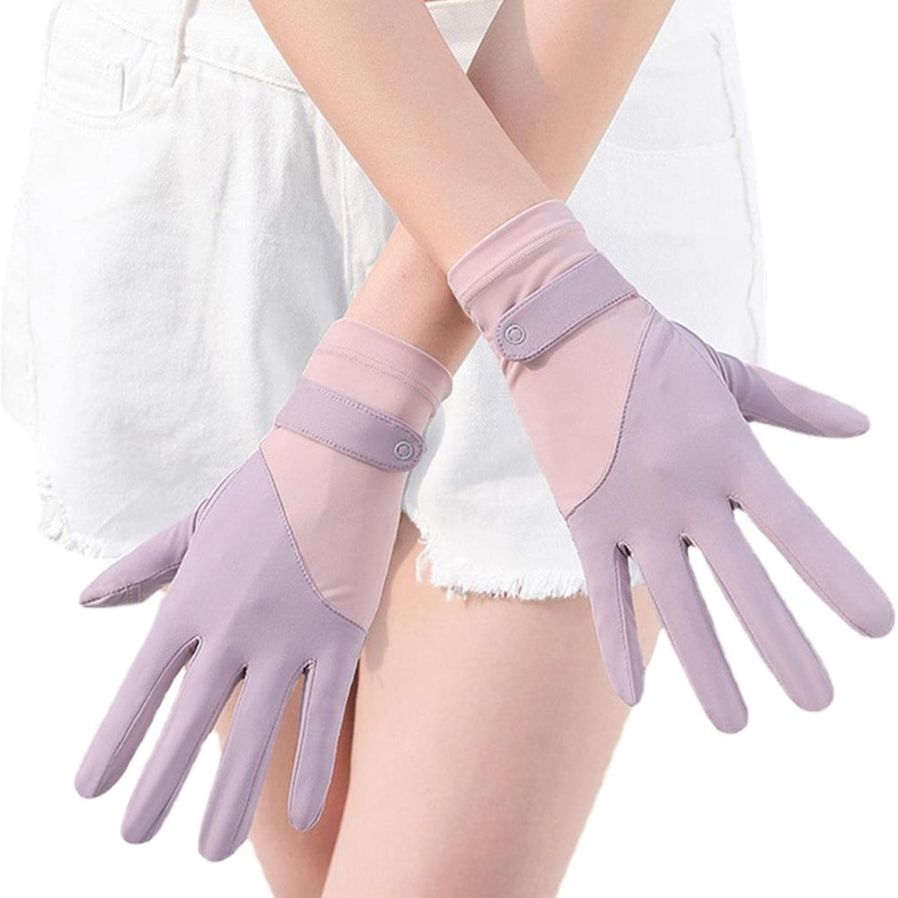 Breathable Ice Silk Driving Gloves for Women - UV Sun Protection, Touchscreen, Anti-Slip