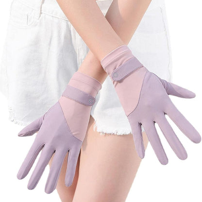 Breathable Ice Silk Driving Gloves for Women - UV Sun Protection, Touchscreen, Anti-Slip
