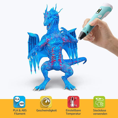 Creative 3D Design Pen with Adjustable Speed and Safety Features
