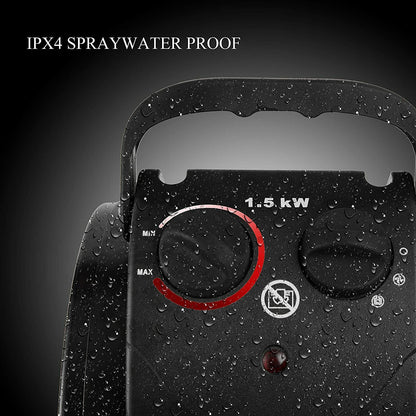 1500W Greenhouse Heater with Splash Protection & Adjustable Thermostat