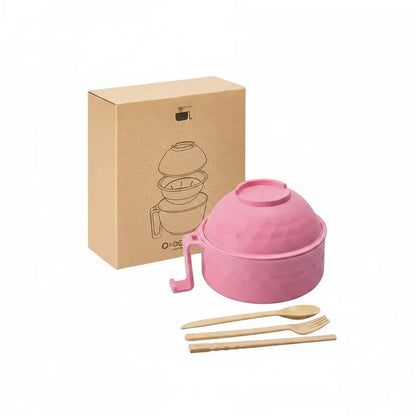 Quick-Prep Noodle Bowl Set with Secure Lid and Cool Handle, 6-Piece